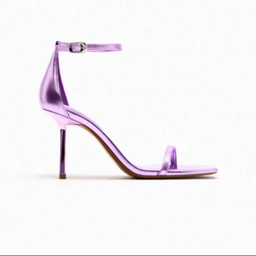 💜 HEELED METALLIC SANDALS - Picture 5 of 6